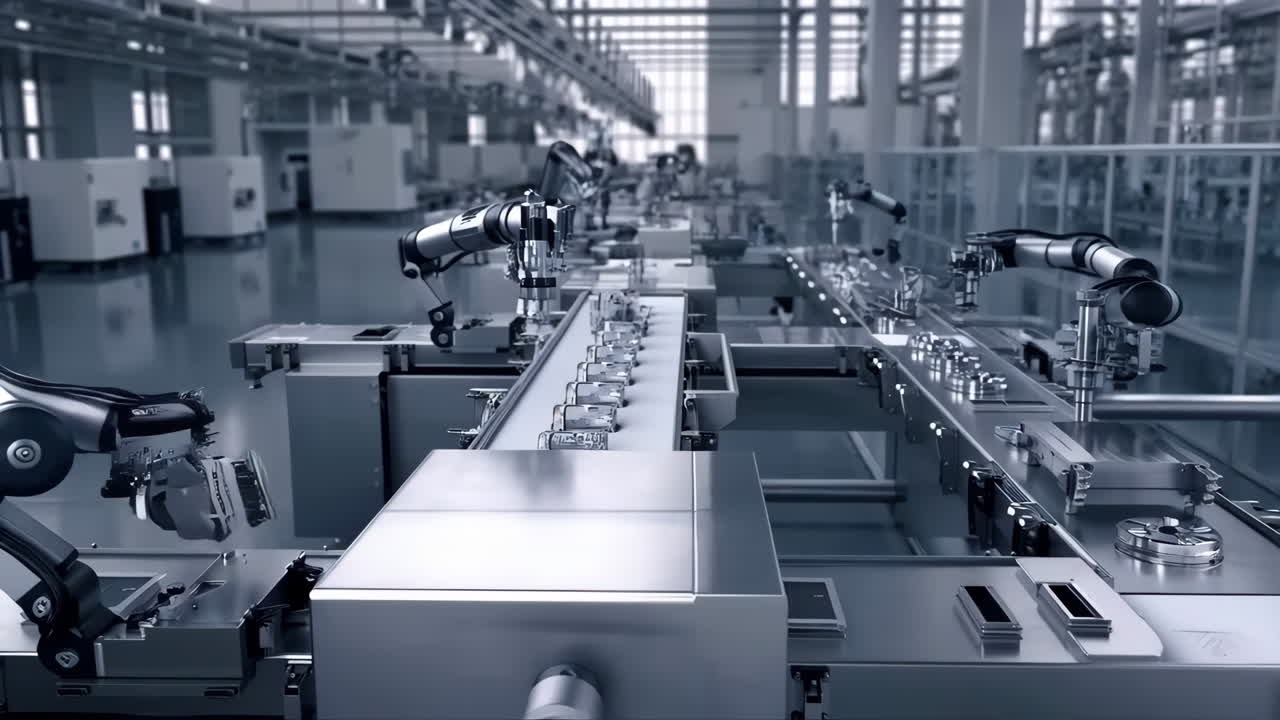 Automated Manufacturing Process in a Modern Factory