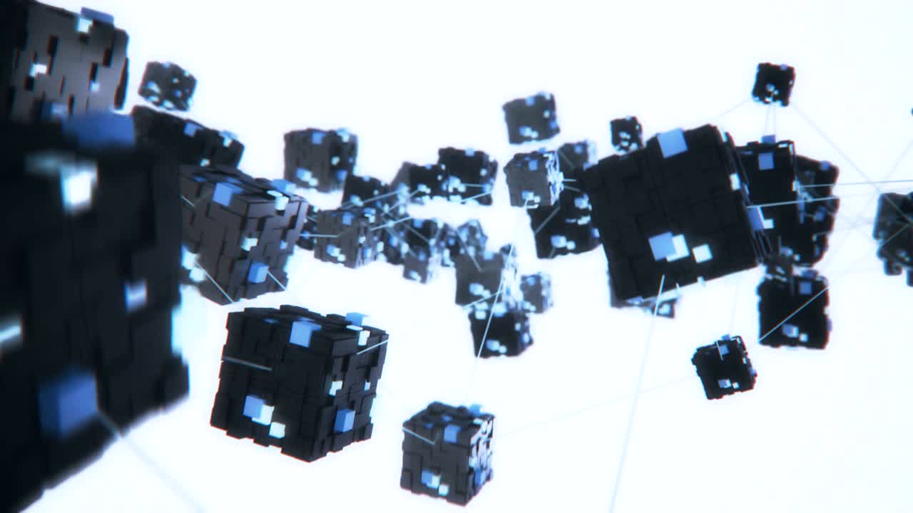 el concepto de cadena de bloques abstracto de 4k.