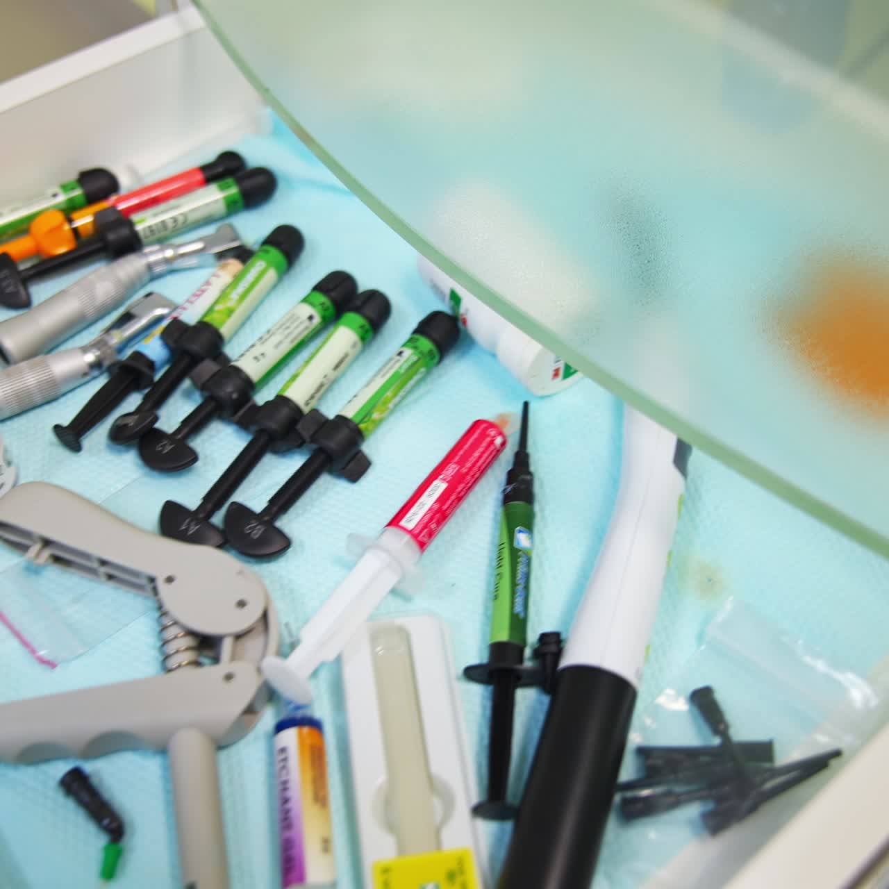 Medical dentistry equipment close up. Orthodontic dental healthcare