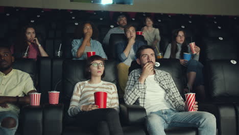 movie theater audience watching a film