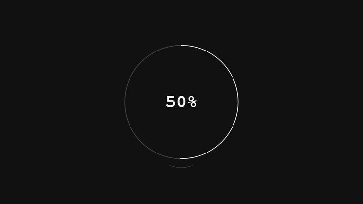 Digital Loading Progress Circle Percentage Counter