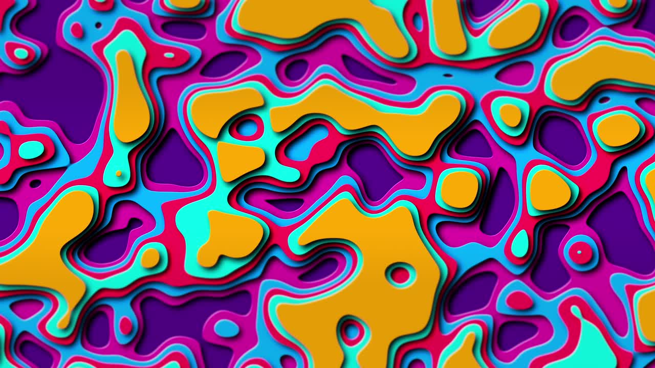 el fondo de vídeo en bucle edificante de formas en capas de colores brillantes que se transforman sin fin