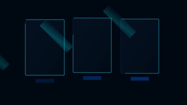 Abstract Digital Interface with Three Empty Rectangular Frames