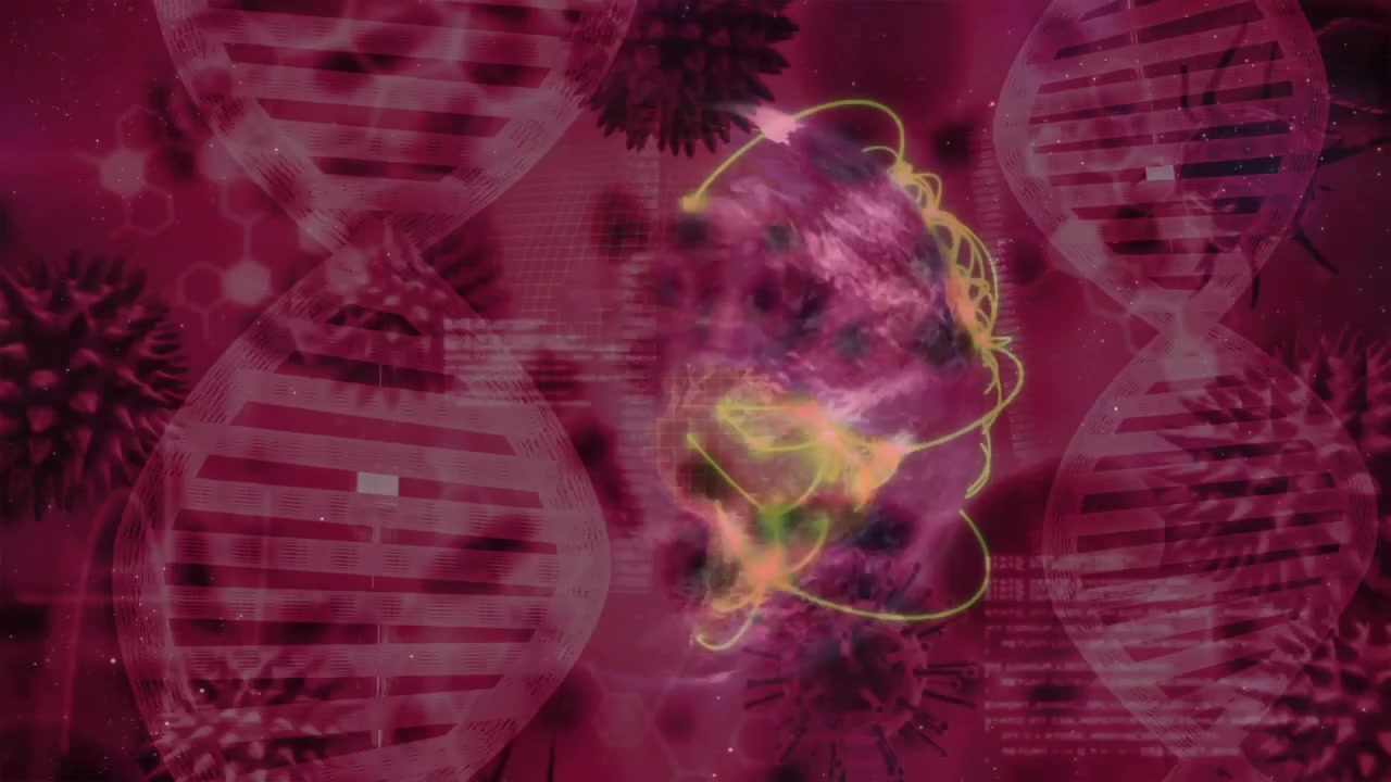 Code materializing triggers viral mass rotating with neon lines spiraling showing data processing