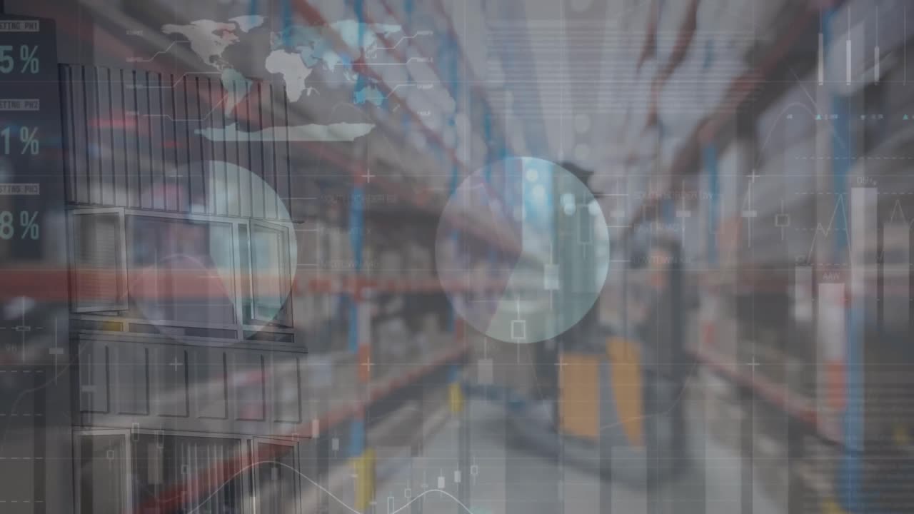 창고를 통해 재무 데이터 처리의 애니메이션