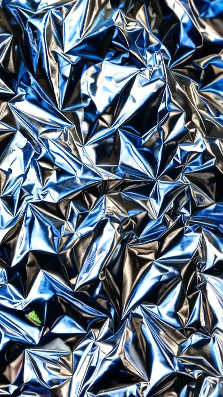 Abstract Crinkled Blue Foil Texture