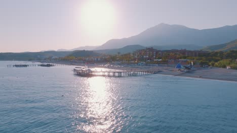 beautiful mediterranean beach resort at sunset