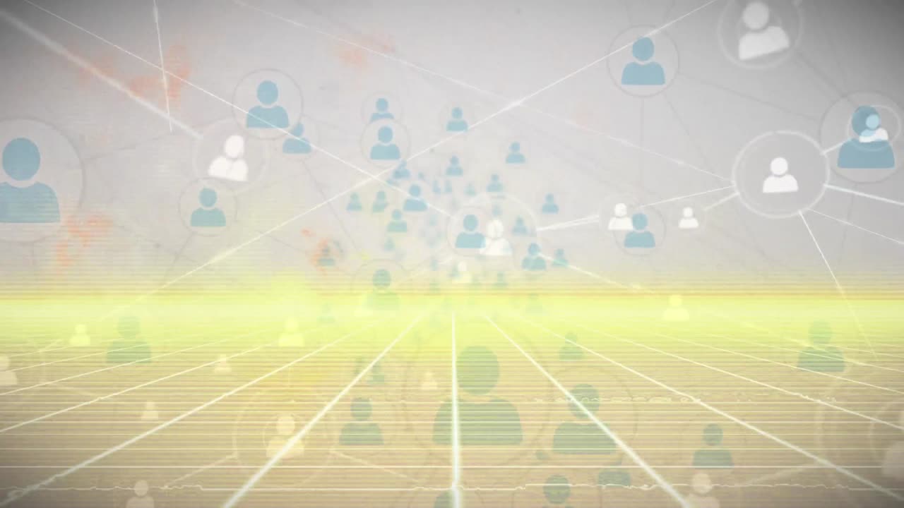 ⁇ 색 배경에 연결 네트워크와 빛 트레일의 애니메이션