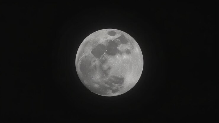 Clipe começando com a lua cheia centralizada no céu noturno, mostrando a rotação causada pela libração natural