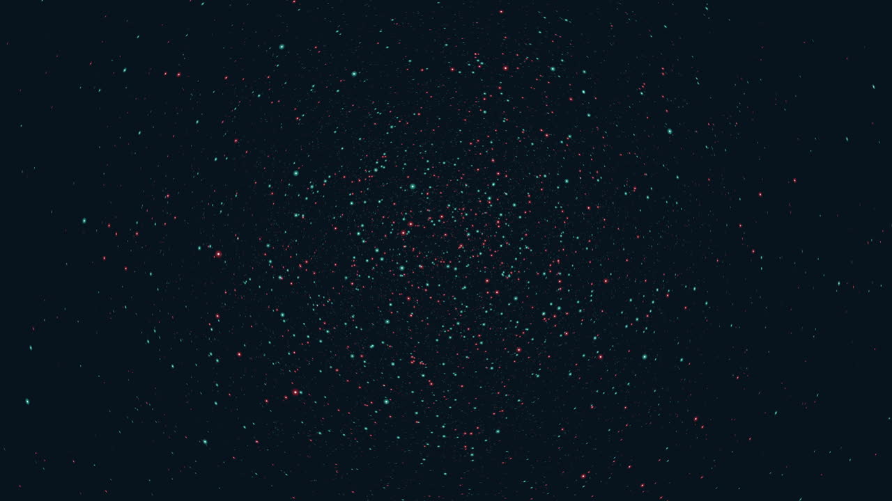 deslumbrante cielo nocturno dinámicos puntos rojos y azules iluminan la oscuridad