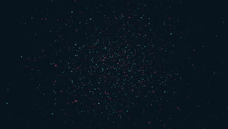 deslumbrante cielo nocturno dinámicos puntos rojos y azules iluminan la oscuridad