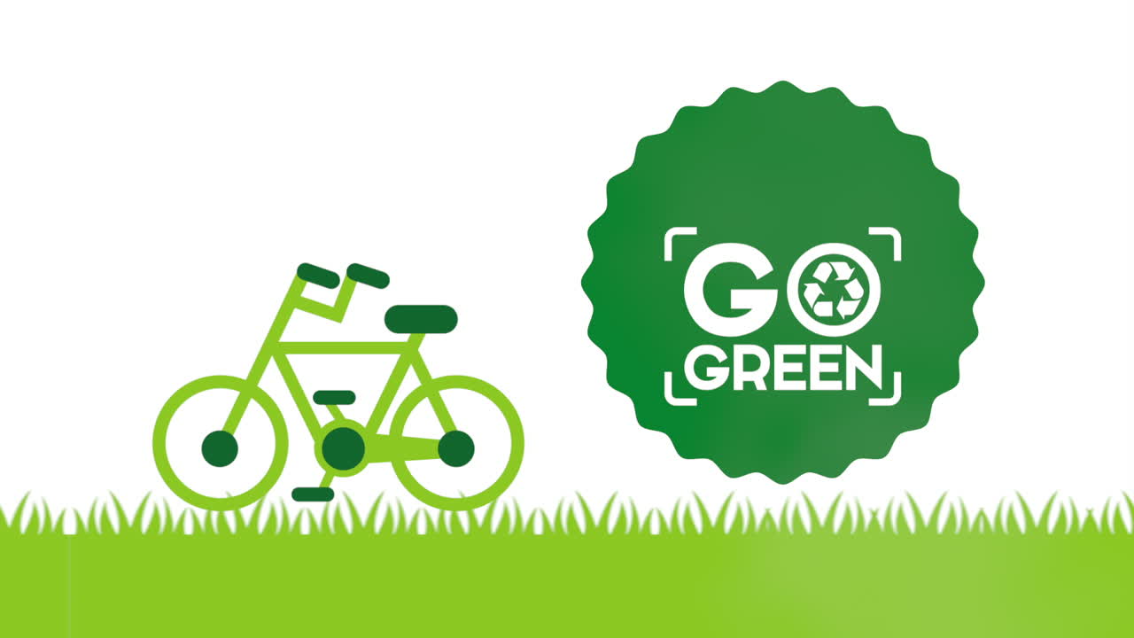 친환경 자전거 및 녹색으로 가는 홍보