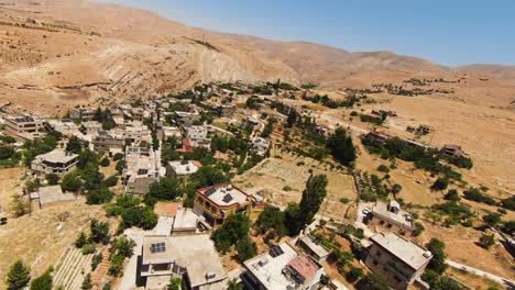 Aerial-view-of-the-Roman-city-of-Baalbeck,-Lebanon