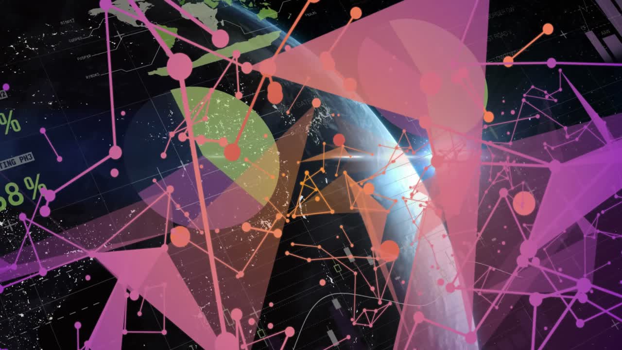 animación del procesamiento de datos digitales y las conexiones en todo el mundo