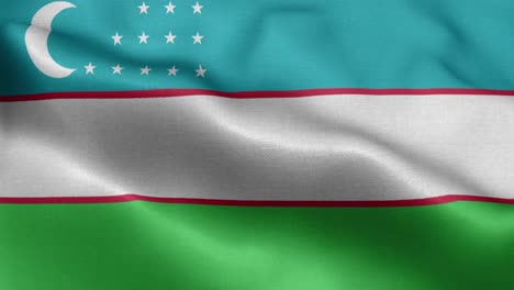 waving loop 4k national flag of uzbekistan