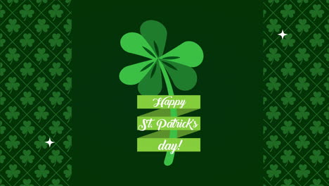 st patricks day animated card with clovers