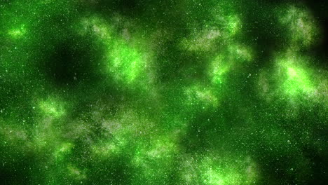 captivating green nebula with celestial objects - a beautiful and mysterious image