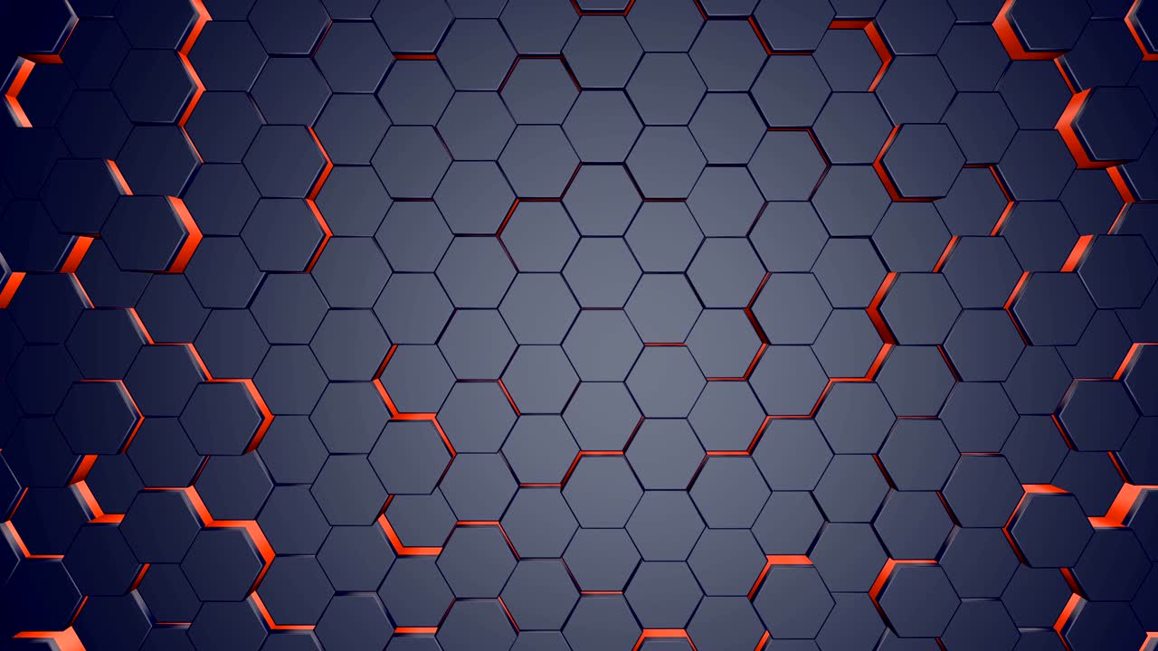 fondo de hexágonos abstractos en negro y rojo.