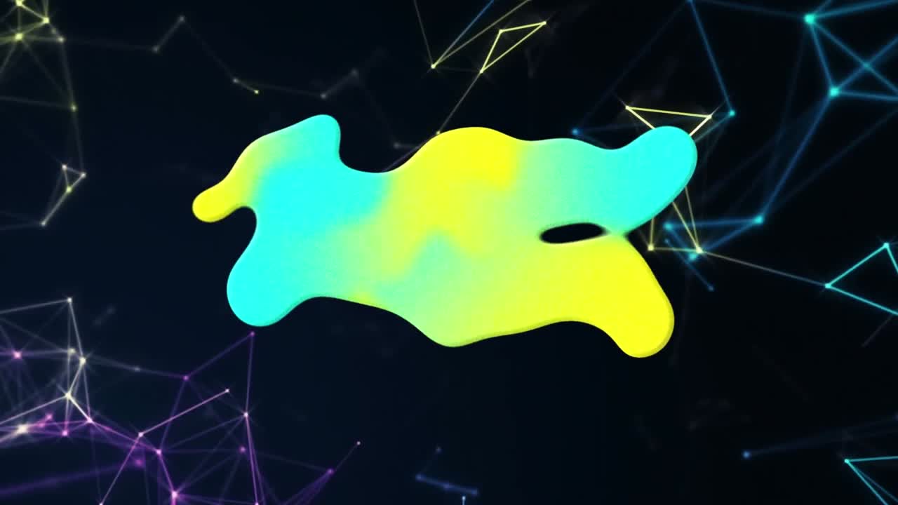 animación de la mancha brillante y la red de conexiones