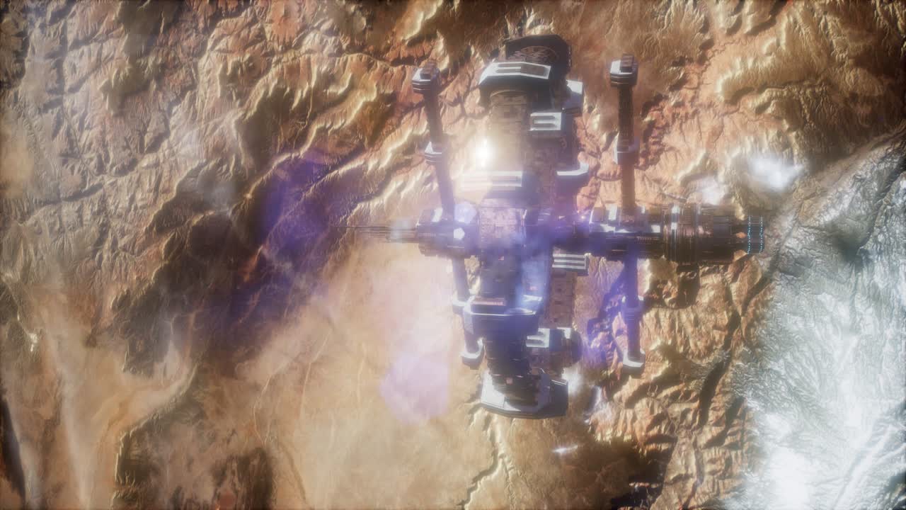 земля и космические корабли. космический корабль над землей