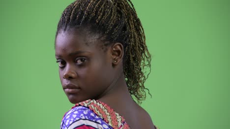 rear view of young african woman