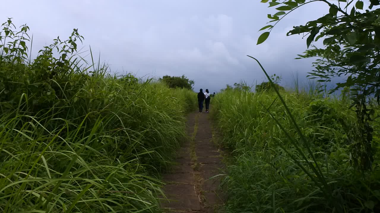 View of the artists' trail in Ubud Village in Bali, Indonesia