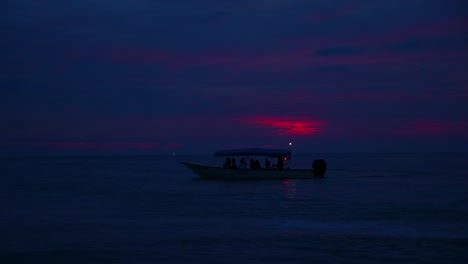 returning boat during dawn