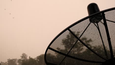 raining and tv antenna, communication satellite dish.