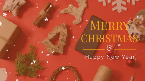 animation of merry christmas text over cookies