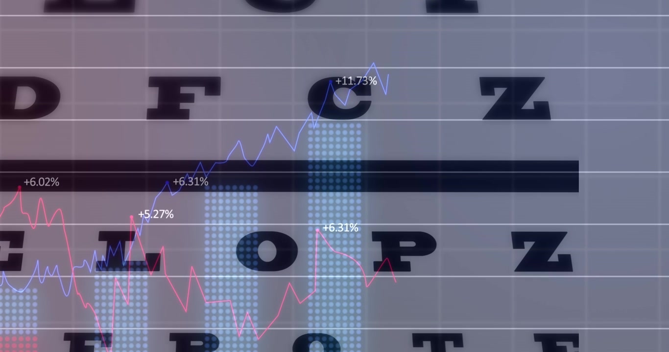 Animation of data processing over letters