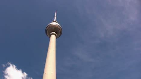 tv tower berlin from straight below, germany