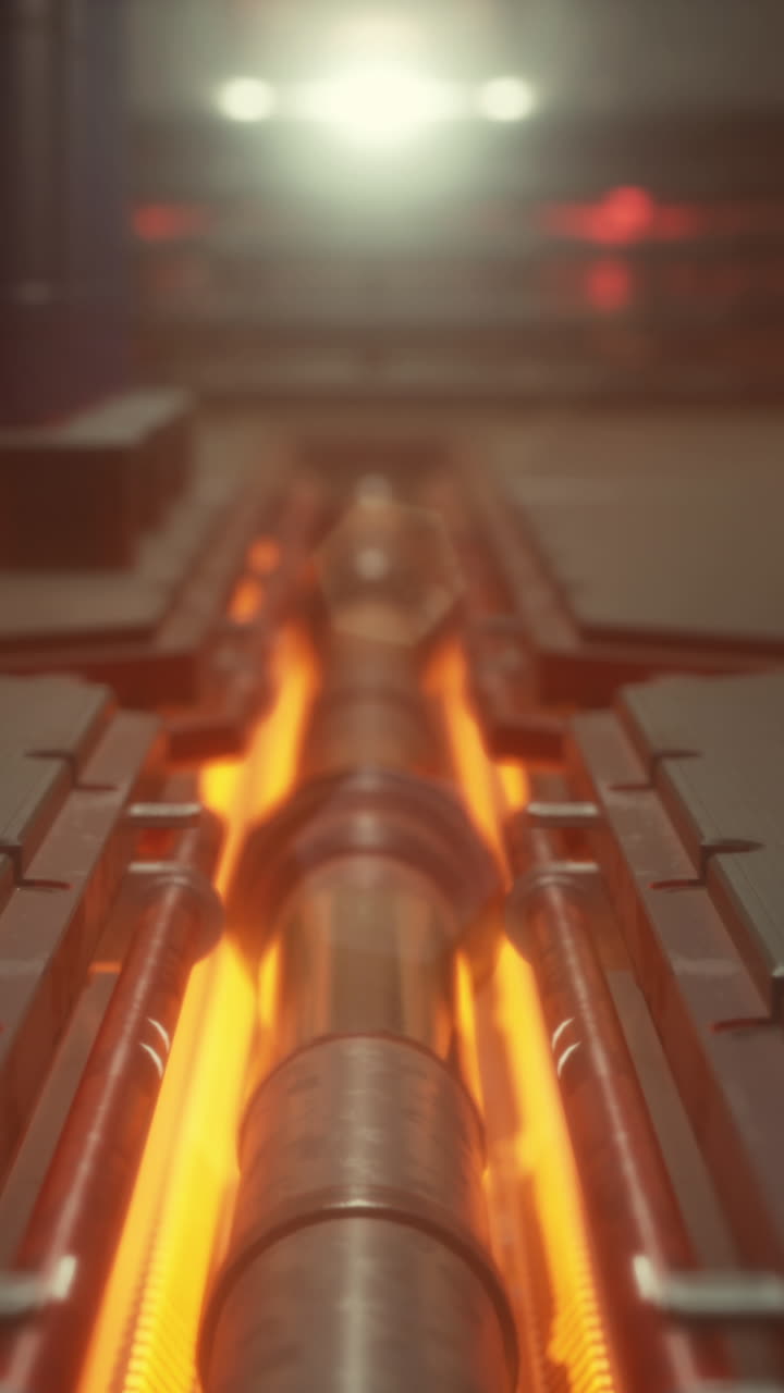 tuberías brillantes en un entorno industrial futurista