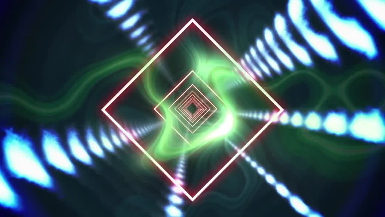 반 ⁇ 이는 빛의 터널에서 회전하는 반 ⁇ 이는 다이아몬드의 애니메이션