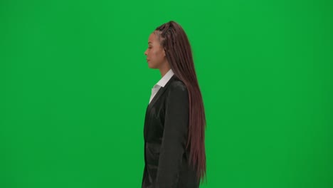 woman in business attire walking