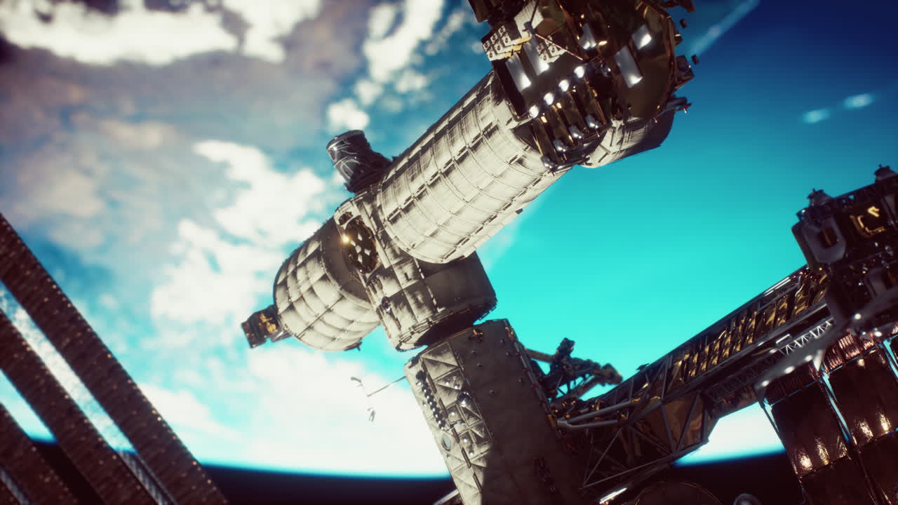 지구  ⁇ 도에 있는 국제 우주 정거장 nasa가 제공하는 요소