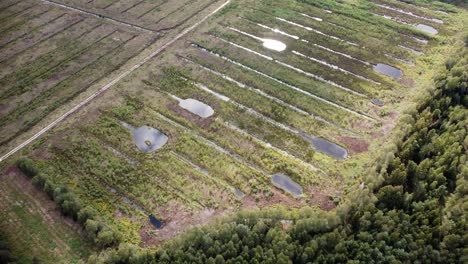 flooded pits after peat extraction