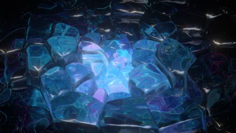 crystal stones magic background seamless loop 3d render animation