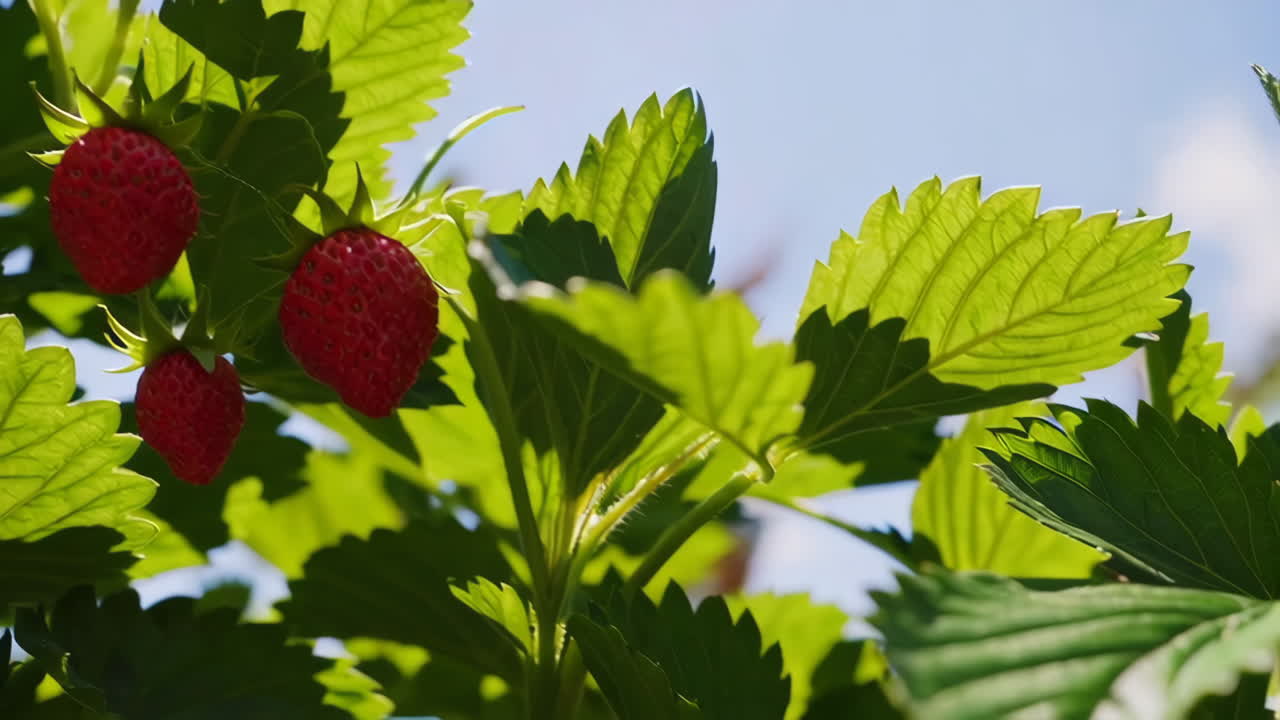 Strawberries Growing in a Garden