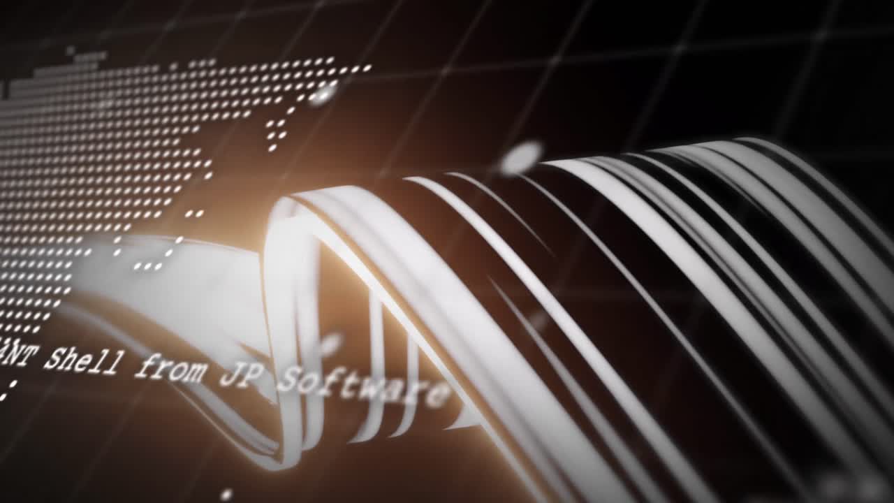 검은색 배경에 있는 데이터 처리 및 모양의 애니메이션