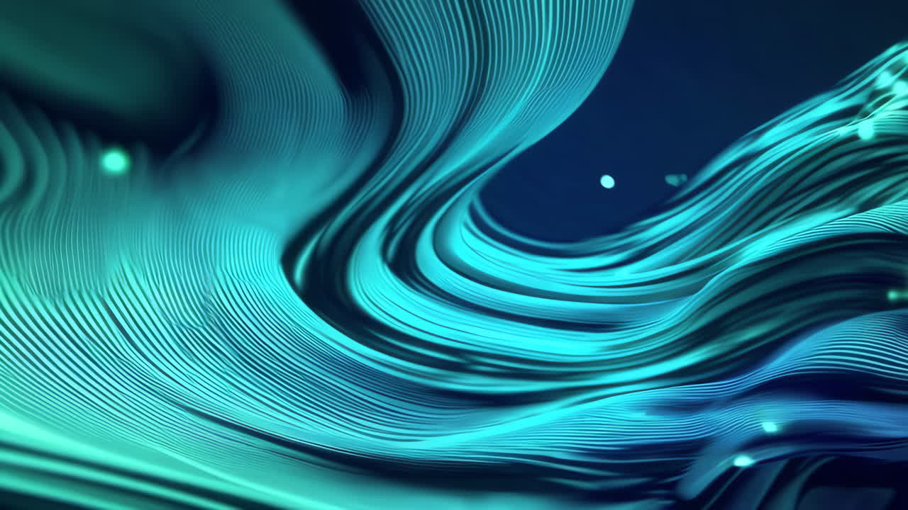 Abstract Blue and Green Wavy Lines