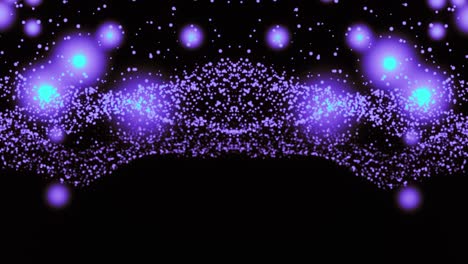 movimiento ondulado de puntos púrpuras en fondo negro