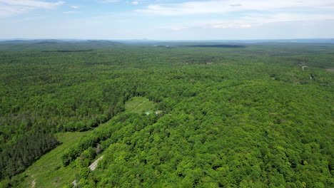 landscape drone shot in estrie quebec canada