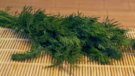 fresh parsley on table