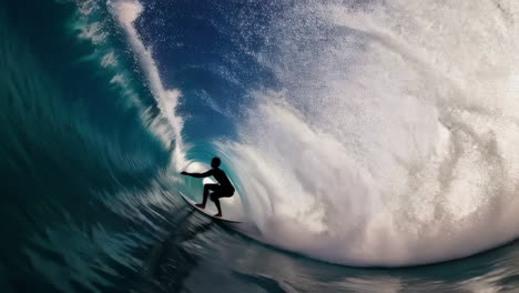 surfer in a tube