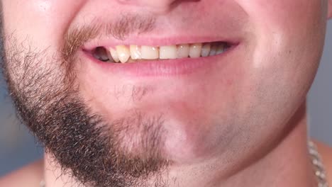 close-up of a man's beard