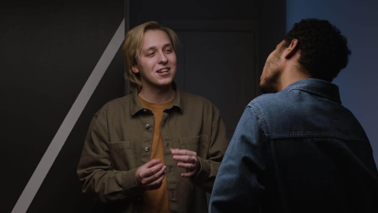 Meeting of friends in an apartment