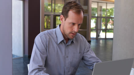 Male-executive-working-on-laptop-at-desk-4k