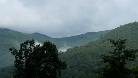 smoke rolling through the great smoky mountain national park