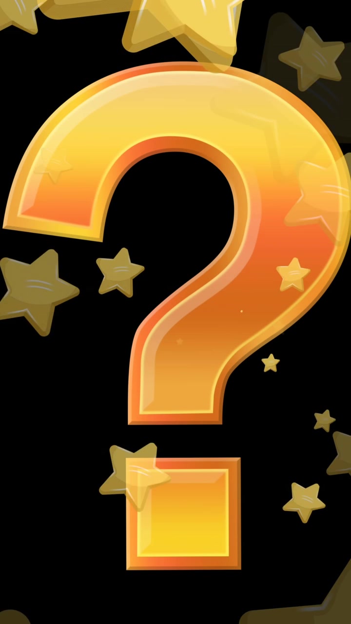Animation of stars falling over question mark
