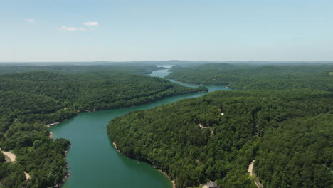 Hogscald-Hollow-be-one-of-the-best-kept-secrets-in-the-Ozarks,-aerial-delights-at-Beaver-Lake,-Arkansas,-USA